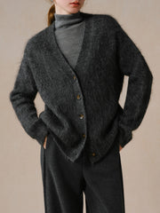 Cardigan chic et chaud en maille alpaga à col V