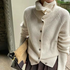 Gilet à col roulé en grosse maille de laine