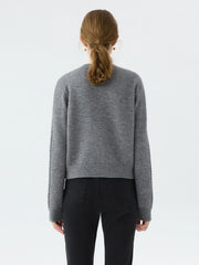 Cardigan en maille jacquard à col rond pour le bureau