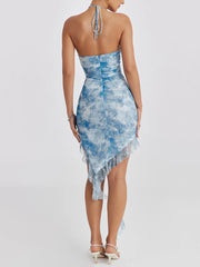 Robe midi à volants et imprimé floral