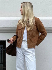 Manteau marron à simple boutonnage cintré