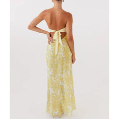 Robe de vacances bustier à nœud ajouré