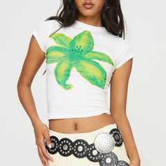 T-shirt décontracté fleuri coupe slim