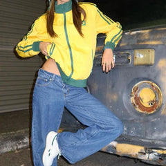 Coupe-vent jaune vintage oversize