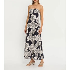 Robe de vacances tube fleurie à épaules dénudées