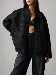 Manteau à paillettes patchwork