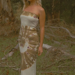 Robe moulante vintage slim sans bretelles Y2K