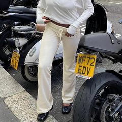 Pantalon rose basique taille basse