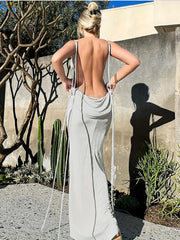 Robe maxi sexy bustier à col montant