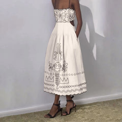 Robe bohème imprimée à fleurs, col carré et manches bouffantes