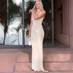 Robe midi blanche transparente à débardeur