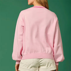 Cardigan à paillettes et sequins, col en V, bouton et nœud papillon