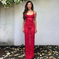 Robe longue bustier transparente en maille froncée