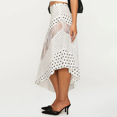 Jupe en dentelle florale taille basse zippée