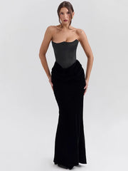 Robe longue moulante bustier sans manches pour soirée