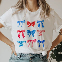 T-shirt style coquette à imprimé nœud