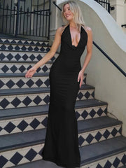 Robe maxi à lacets et épaules dénudées