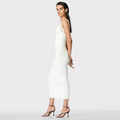 Robe midi bandage en maille sans manches à bretelles SW6568