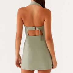 Robe moulante unie à boucle dos nu