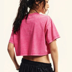 T-shirt slim en coton avec motif de cerises et nœud papillon