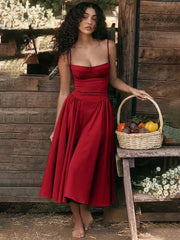 Robe midi bustier trapèze dos nu