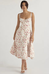Robe dos nu unie à imprimé floral haut de gamme
