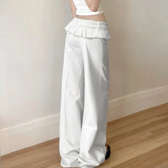 Pantalon droit ample à plis