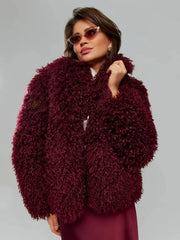 Manteau d'hiver oversize en fausse fourrure de renard