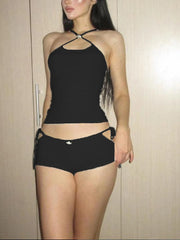 Ensemble deux pièces débardeur croisé et short