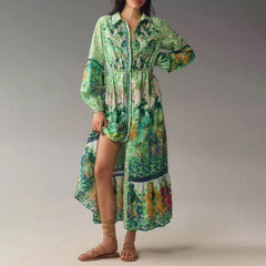 Chemise fleurie vintage ample robe de vacances