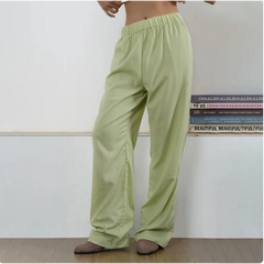 Pantalon droit en coton avec poches