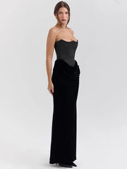 Robe longue moulante bustier sans manches pour soirée