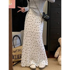 Jupe sirène taille haute à fleurs