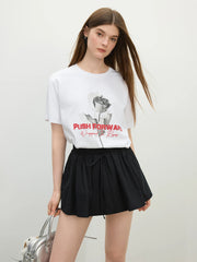 T-shirt rafraîchissant en Tencel à imprimé rose