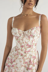 Robe dos nu unie à imprimé floral haut de gamme