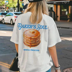 T-shirt oversize à motif rétro de crêpes