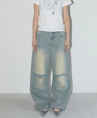 Pantalon en jean baggy Washed Wings