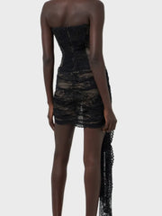 Robe mini bustier à corset lacé