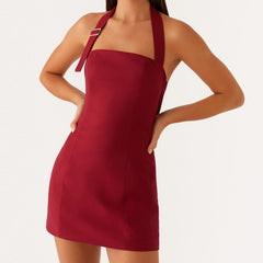 Robe moulante unie à boucle dos nu