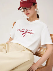 T-shirt noir à imprimé lettres sur les épaules