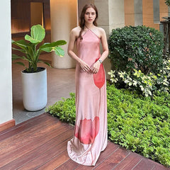 Robe longue dos nu à fleurs
