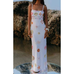 Robe de vacances à sequins et col carré