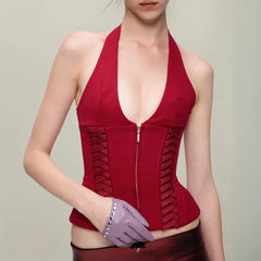 Corset court rouge Gyaru