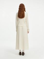 Ensemble cardigan en maille laine grise et blanche