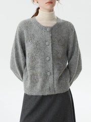 Cardigan coréen en grosse maille style automne