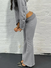 Pantalon de survêtement évasé à empiècements et nœud papillon