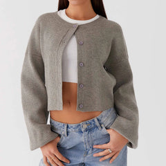Cardigan ample à col rond en maille style années 2000