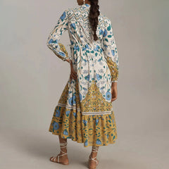 Chemise fleurie vintage ample robe de vacances