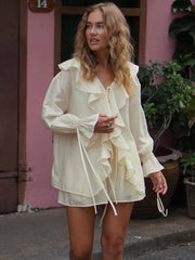 Ensemble deux pièces short et top à volants