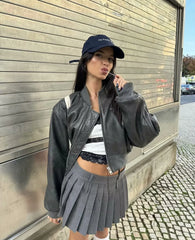 Manteau court en cuir épais épicé